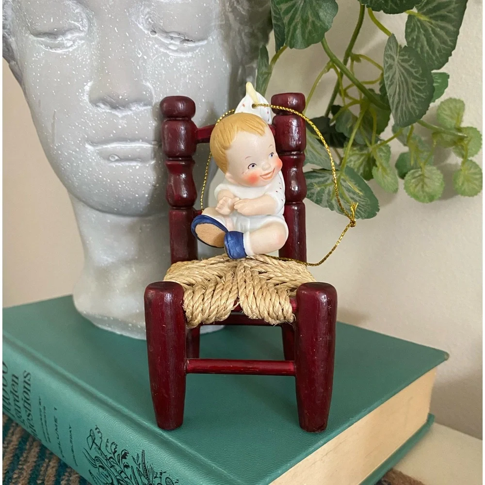 NEW VINTAGE Enesco Bisque “Baby Boy” Ornament